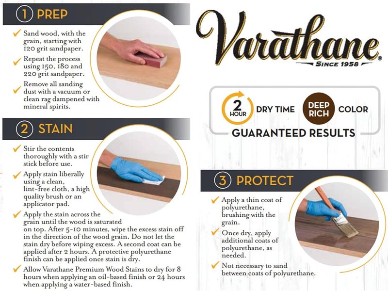 VARATHANE 1/2 لتر من صبغة الخشب الداخلية من رست-أوليوم 211791 إبسويتش باين القائمة على الزيت - Image 5